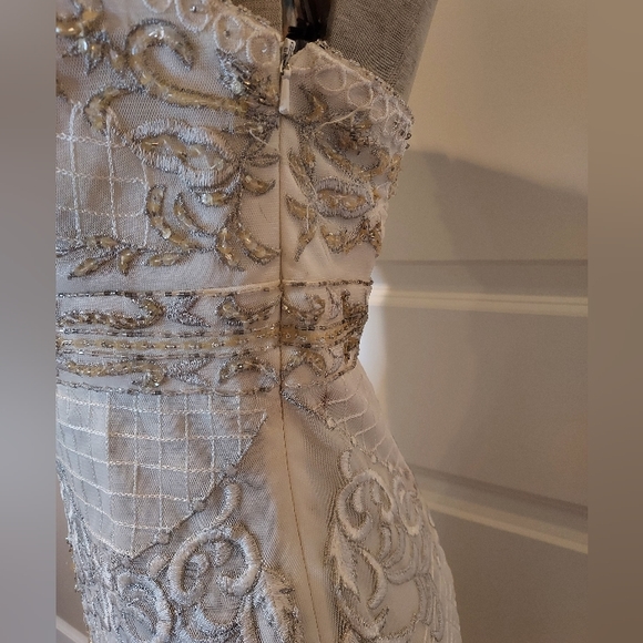 Sue Nocturne 1920s Strapless Sequined Beaded Gown - Picture 13 of 16